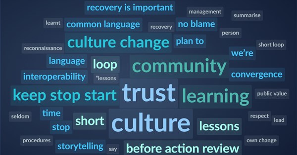 Lessons Management Forum attendees shared the phrases that held impact for them